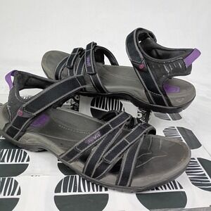 Teva Tirra Sandals Womens 10 Black Grey Purple Strappy Hiking Sport 4266